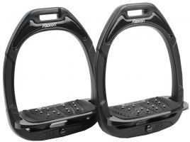 Flex-On Adults Green Composite Inclined Extra Grip Stirrups Black