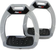 Flex-On Adults Safe-On Inclined Ultra Grip Stirrups Light Grey/Grey/Red