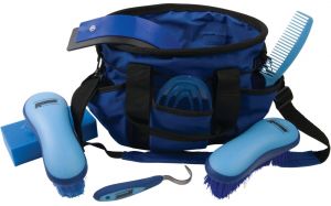 Roma Deluxe Carry Bag 7 Piece Grooming Kit Blue