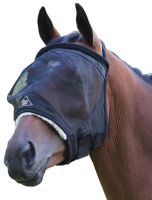 Shires Fine Mesh Fly Mask with Ear Holes Black