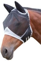 Shires Fine Mesh Fly Mask with Ears Black