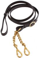 Shires Leather Lead Rein With New Market Chain Black
