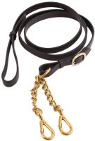 Shires Leather Lead Rein With New Market Chain Brown