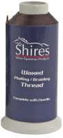 Shires Waxed Plaiting Thread Reel Brown